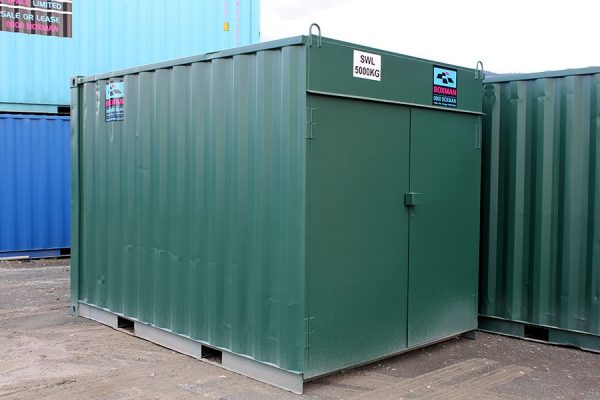 3m (10ft) cut down shipping container - construction site shed